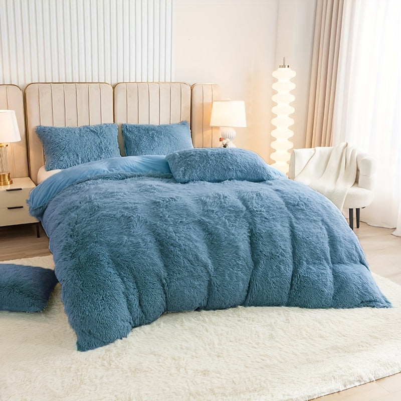 Ultrazachte Pluche Dekbedovertrek Set met Rits - Luxe & Comfort
