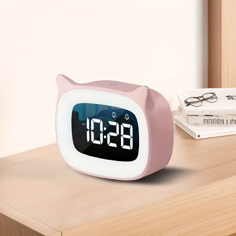 KittyGlow - Charmante Kattenwekker met Nachtverlichting