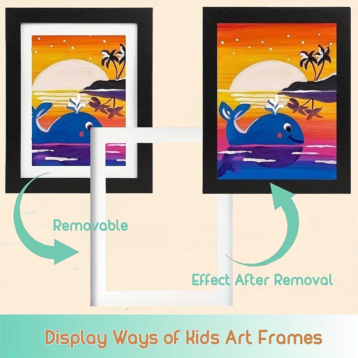 KidArtFrame – Cartoon Kinderfotolijst met Houten Frame