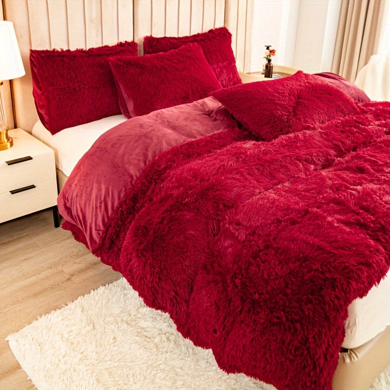 Ultrazachte Pluche Dekbedovertrek Set met Rits - Luxe & Comfort