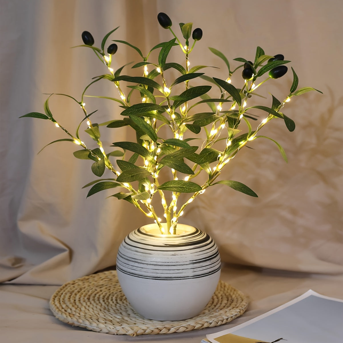 LumiTak – Elegante Olijftak LED Tafellamp