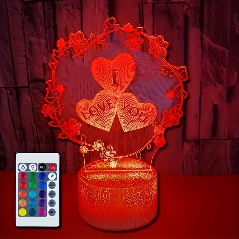 IllusionGlow - 3D Love Hart Nachtlamp