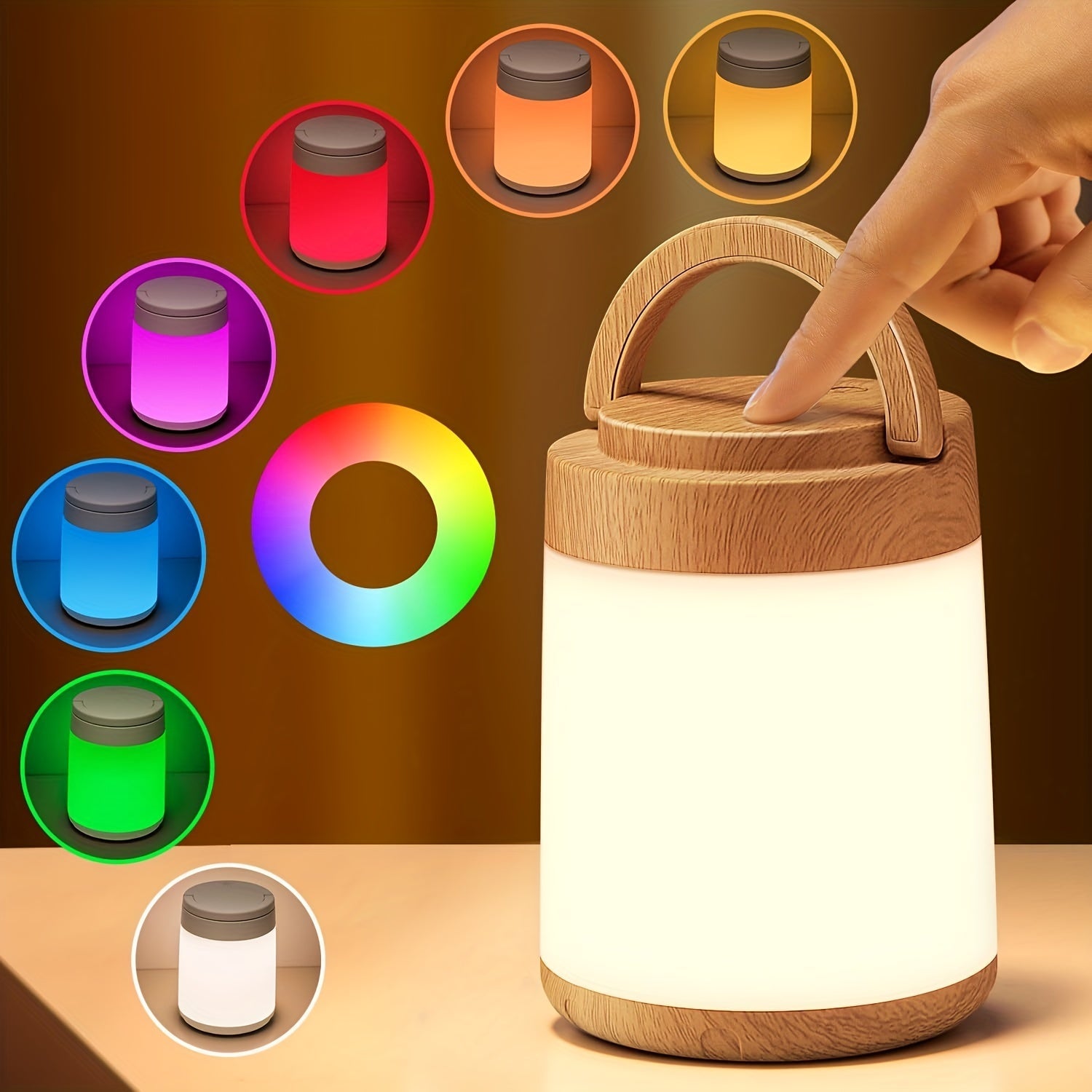 LumiTouch – Oplaadbare RGB Nachtlamp met Touchbediening