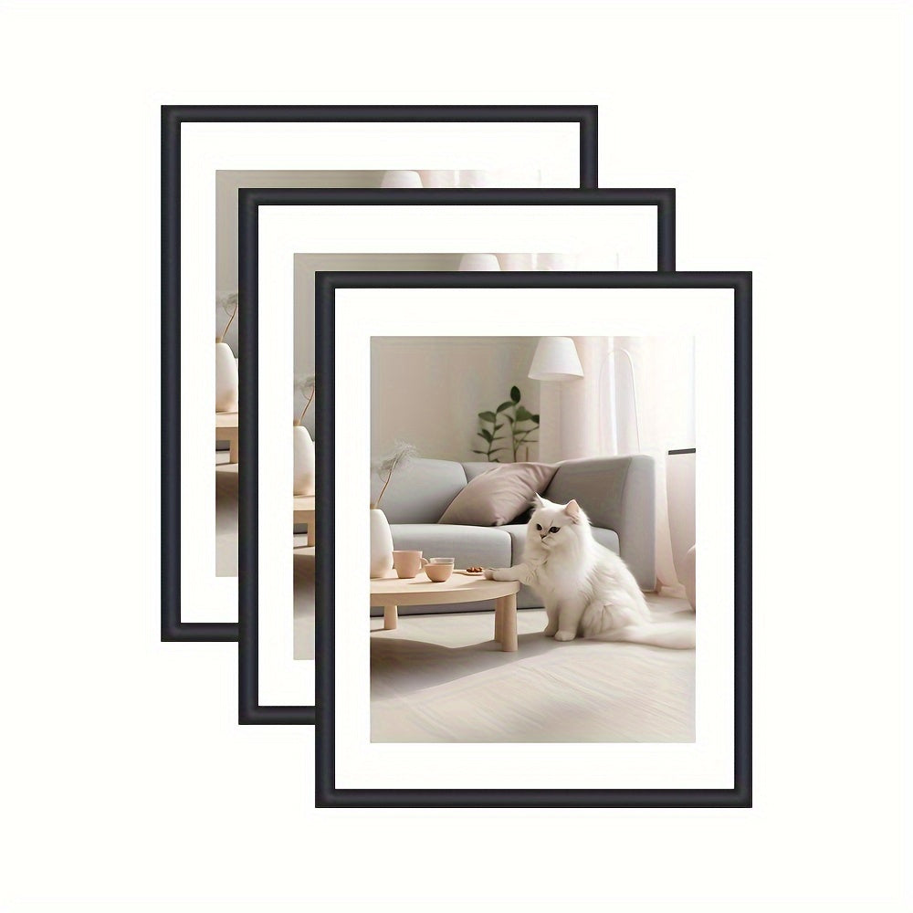 GalleryFrame – Set van 3 Zwarte Fotolijsten voor Wanden en Tafels