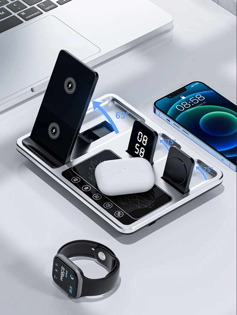 PowerPro Charger – 4-in-1 Draadloze Oplaadstation