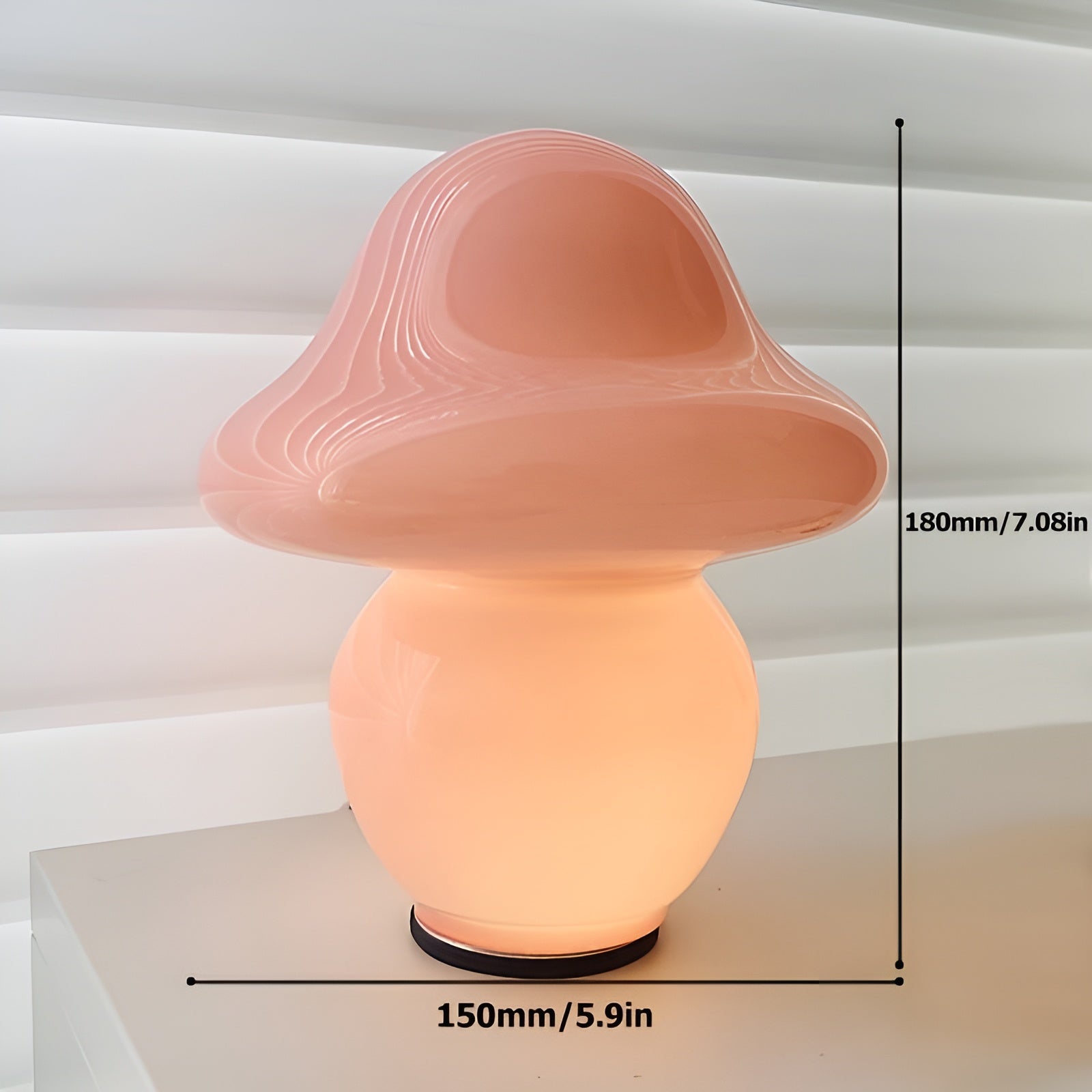 MushroomDream Lamp – Betoverende Glazen Verlichting met Paddenstoelenmotief