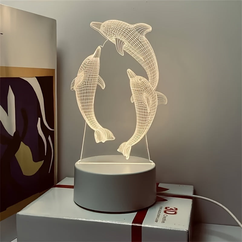 GeoDolphin - Trendy 3D Illusie Tafelverlichting