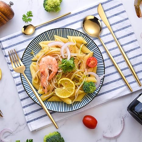 Gouden & Zilveren 24-Delige Bestekset voor Luxe Dineren