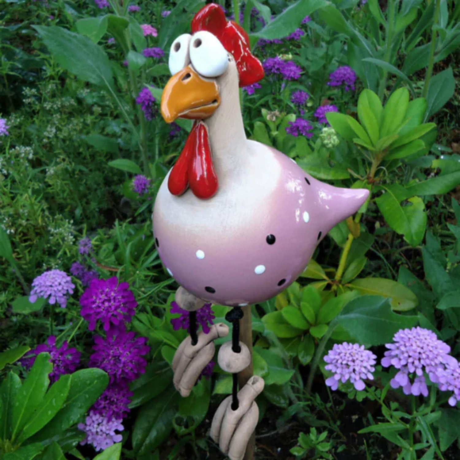 Happy Chicken – Speelse Tuinkipdecoratie voor Buiten