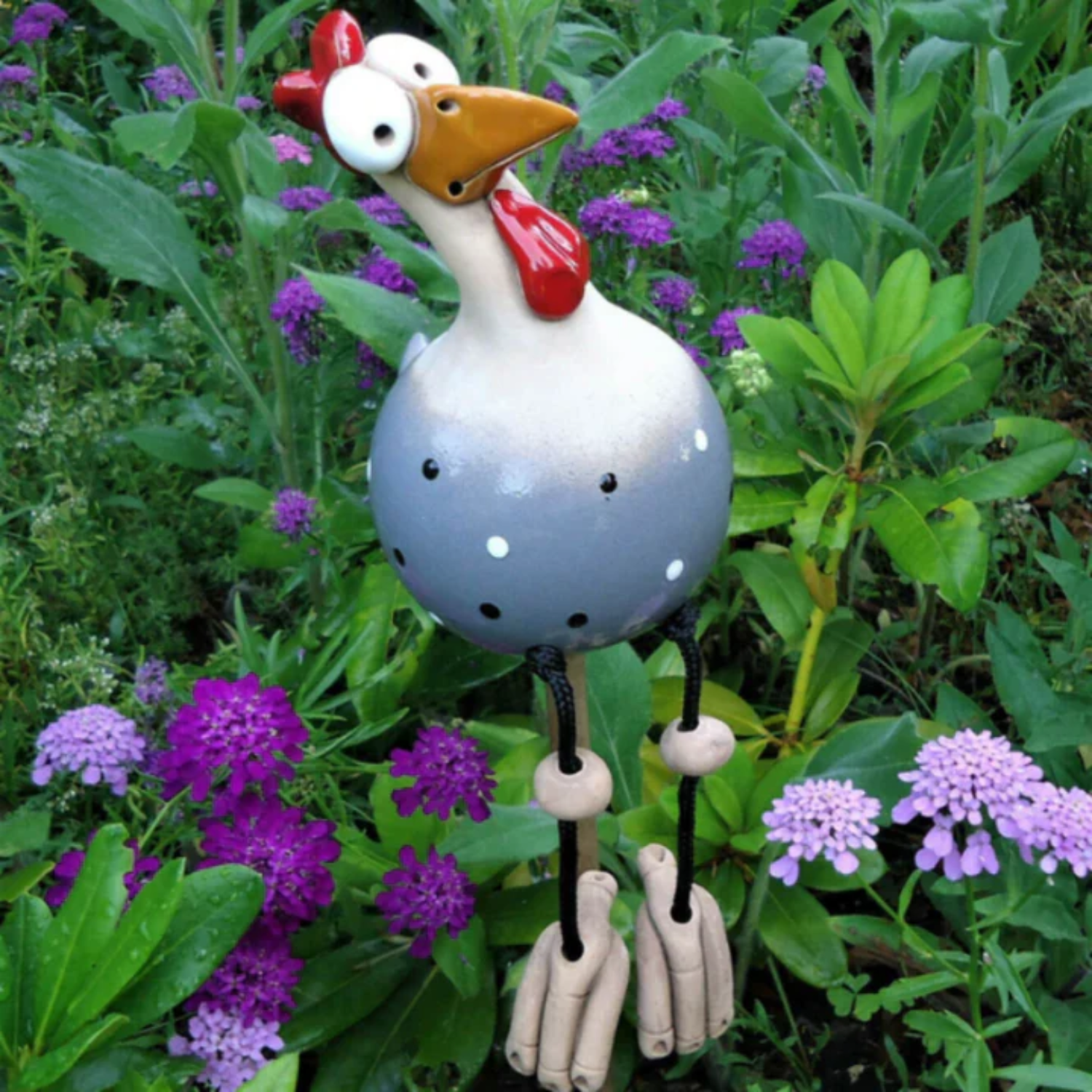 Happy Chicken – Speelse Tuinkipdecoratie voor Buiten