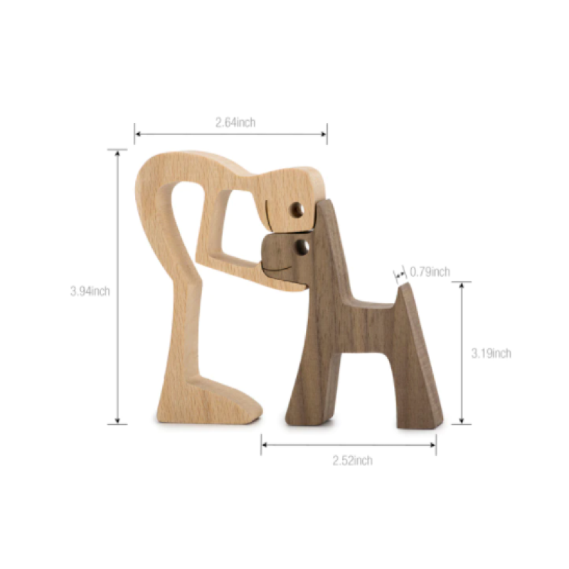 WoodenSculpt – Handgemaakt Houten Beeld voor Interieur