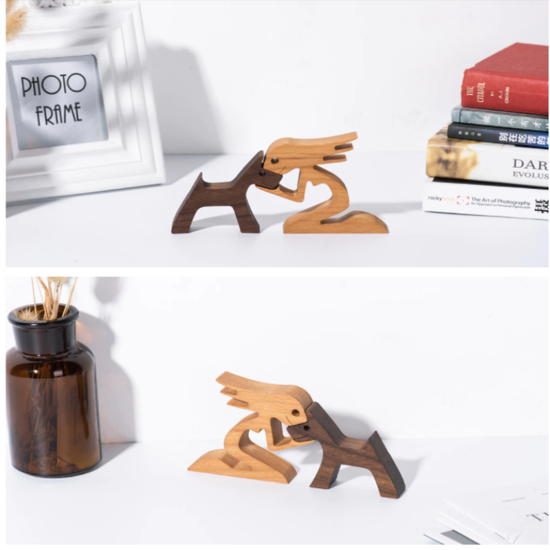 WoodenSculpt – Handgemaakt Houten Beeld voor Interieur