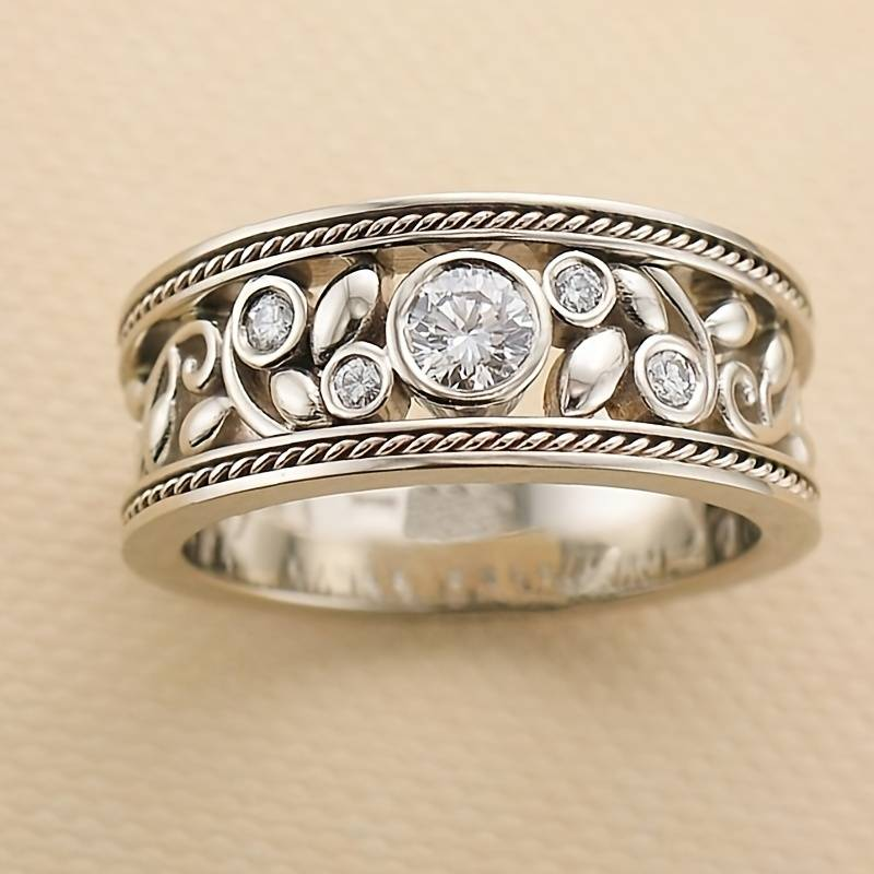 Elegant Vintage Zilveren Ring met Sprankelende Zirkonia - Lucienne Edition