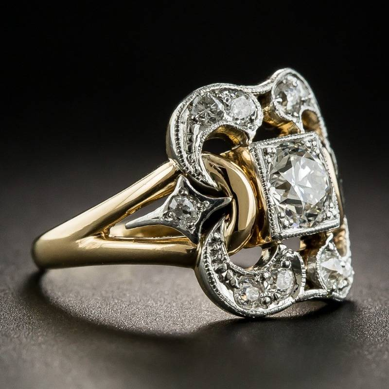 Celestine Vintage Gold Zirconia Ring - A Timeless Treasure