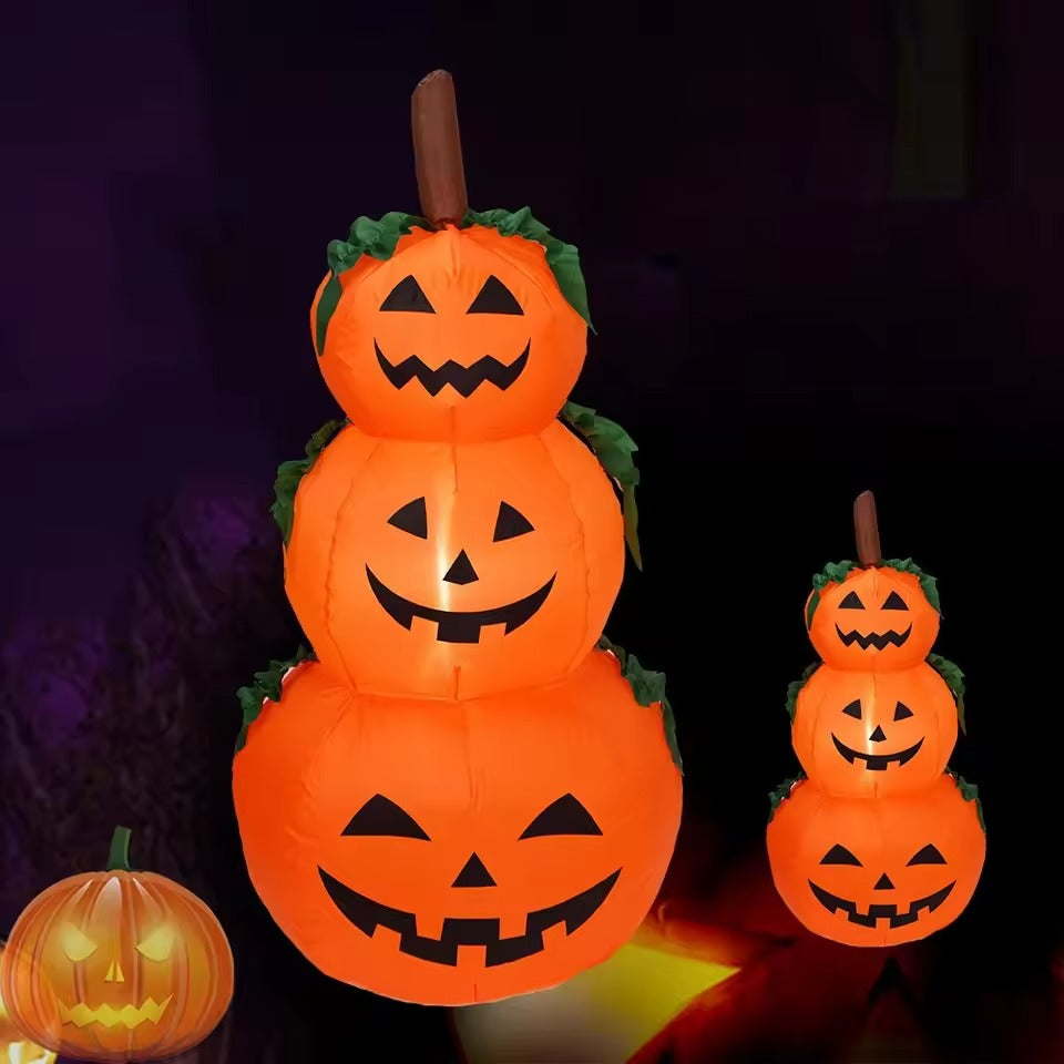 Halloween Opblaasbare Pompoen 1,2M met LED Verlichting voor Tuin en Huis