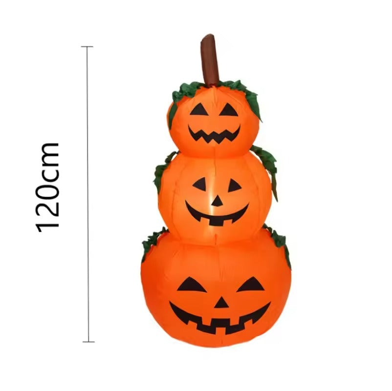 Halloween Opblaasbare Pompoen 1,2M met LED Verlichting voor Tuin en Huis