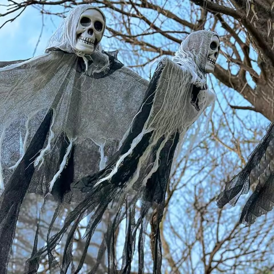 Halloween Spook Decoratie – Hangend Skelet met LED Licht voor Tuin & Feest