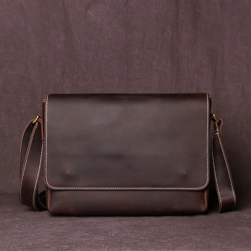 Leren Schoudertas Heren – Retro Crazy Horse Crossbody Bag