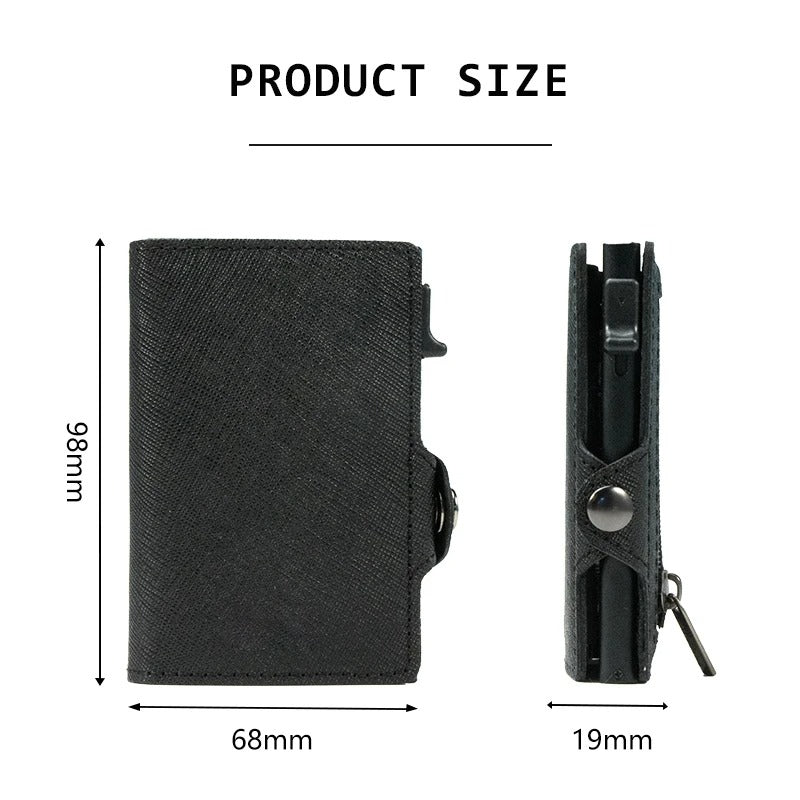 RFID Slim Wallet – Leren Pop-Up Kaartenhouder Heren Portemonnee