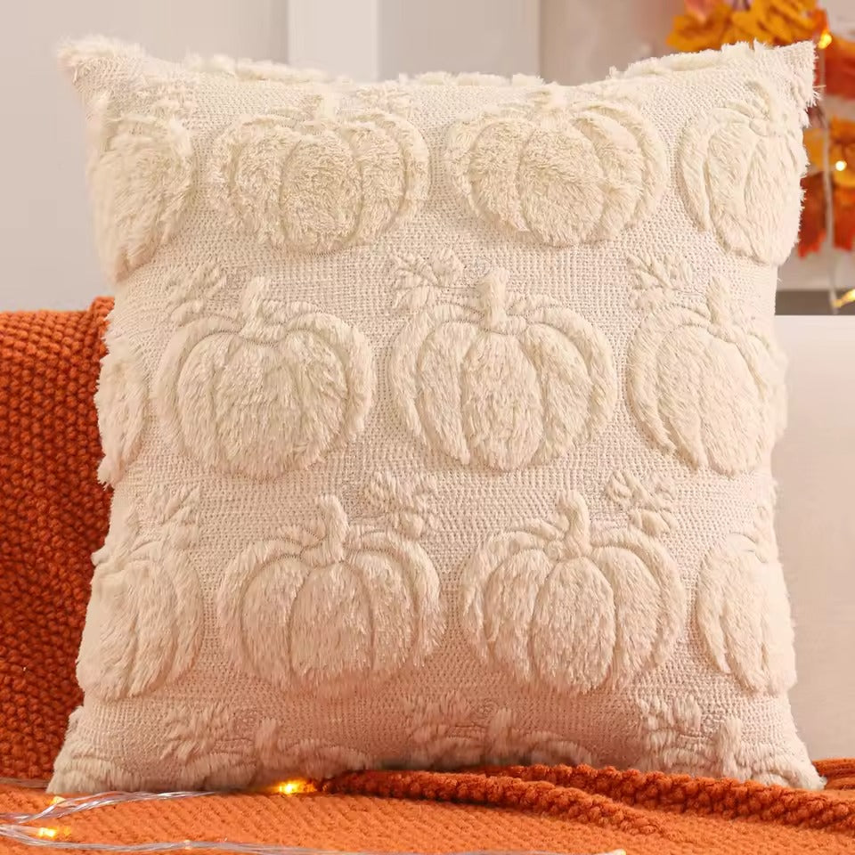 Halloween Kussenhoes – Quilted Pompoen & Spook Herfst Decoratie