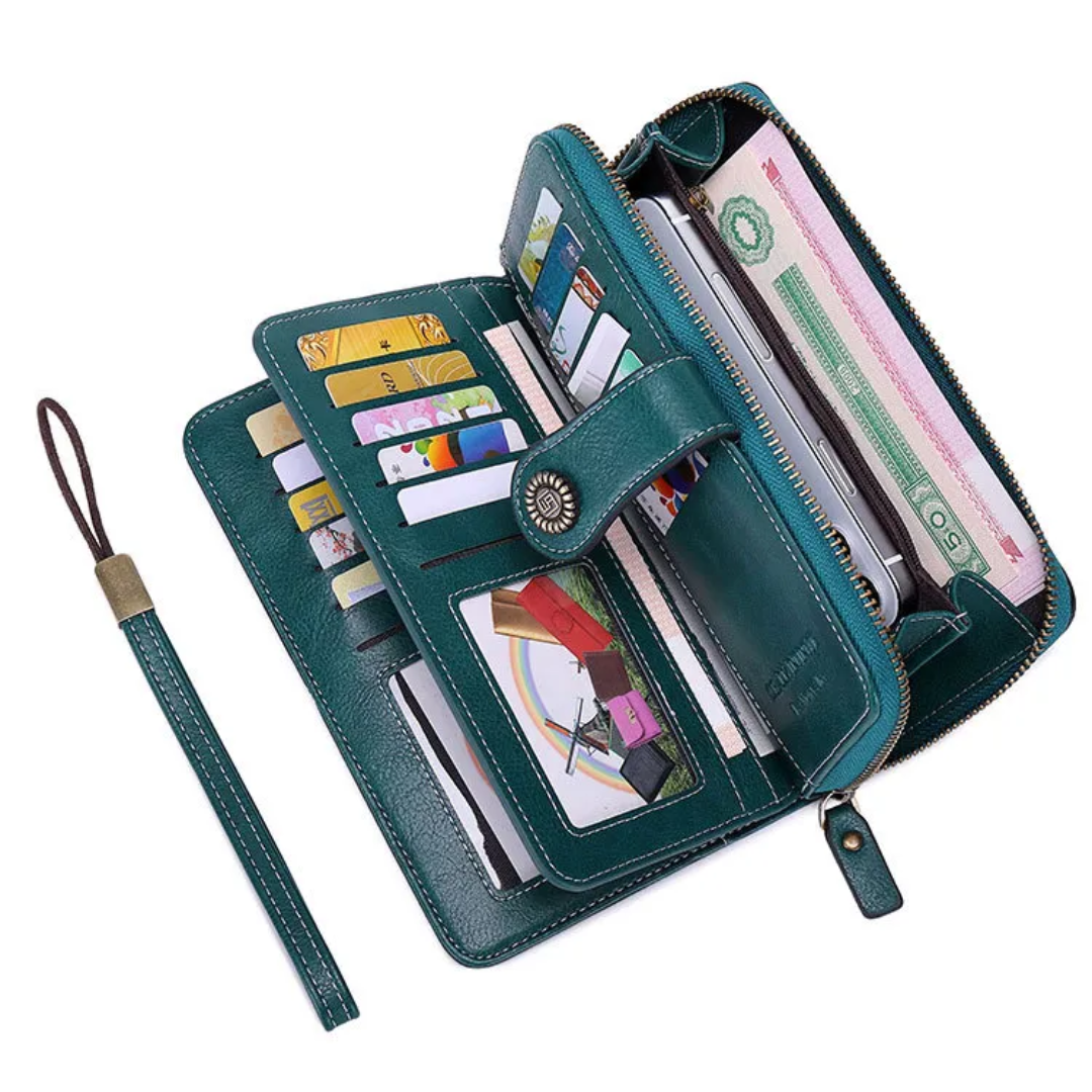 LeatherMax - Stijlvolle Leren Portemonnee met Polsband