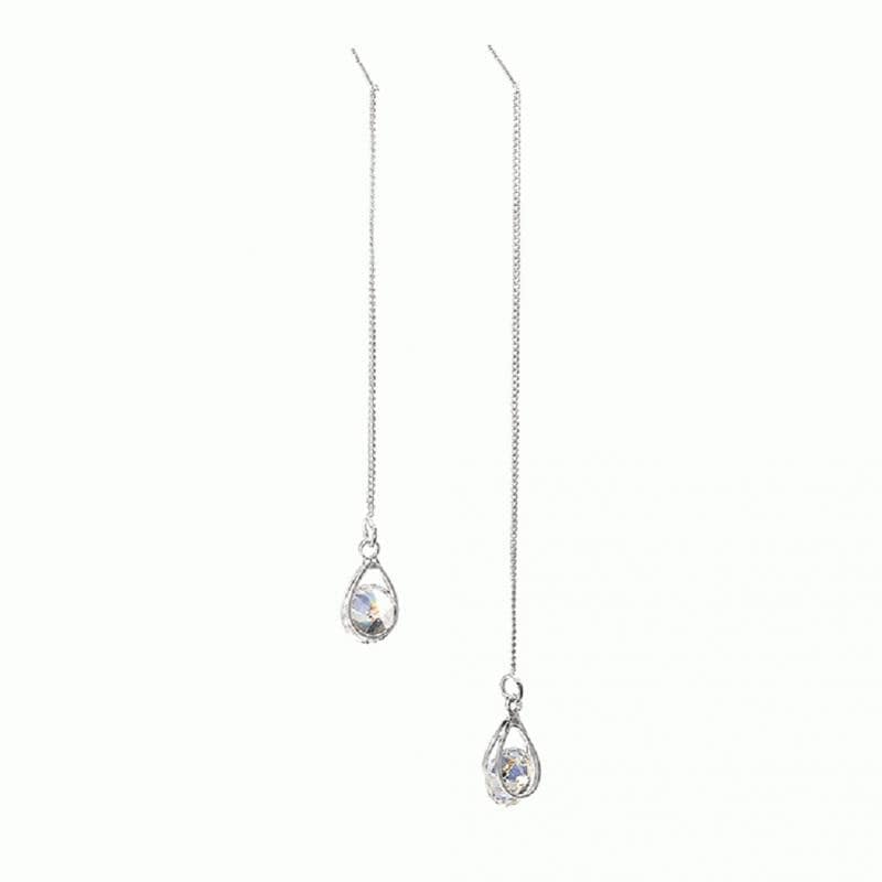 Isalyn – Elegante Lange Strass Druppeloorbellen