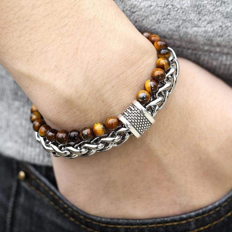 Tijgeroog Kralenarmband voor Mannen "De Krijger" - Asher
