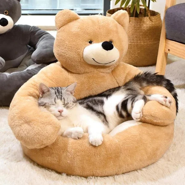 Samiya – Luxe Pluche Kattenbed voor Slaapcomfort