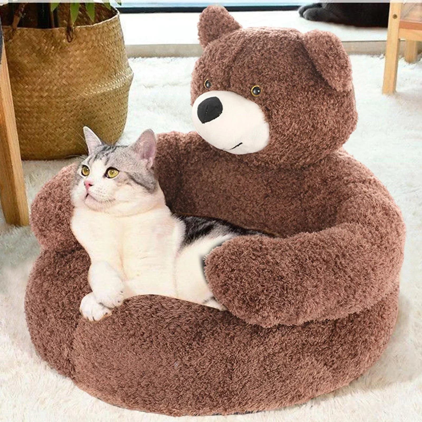 Samiya – Luxe Pluche Kattenbed voor Slaapcomfort