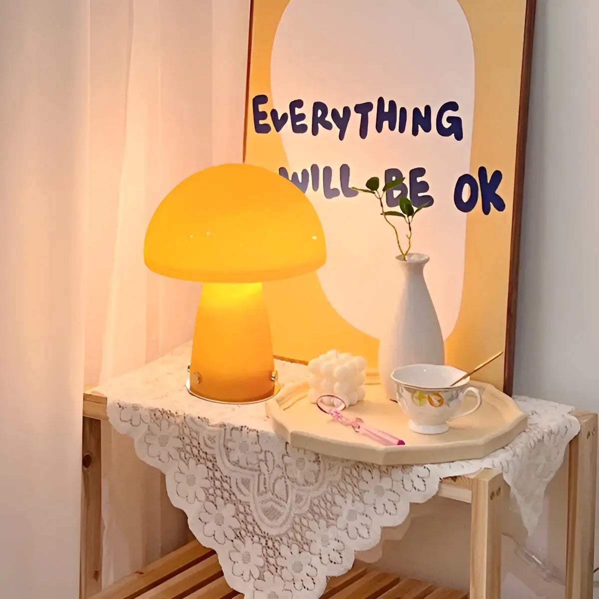 Scandinavische LED Paddenstoel Lamp - Elegantie en Warmte voor Jouw Interieur
