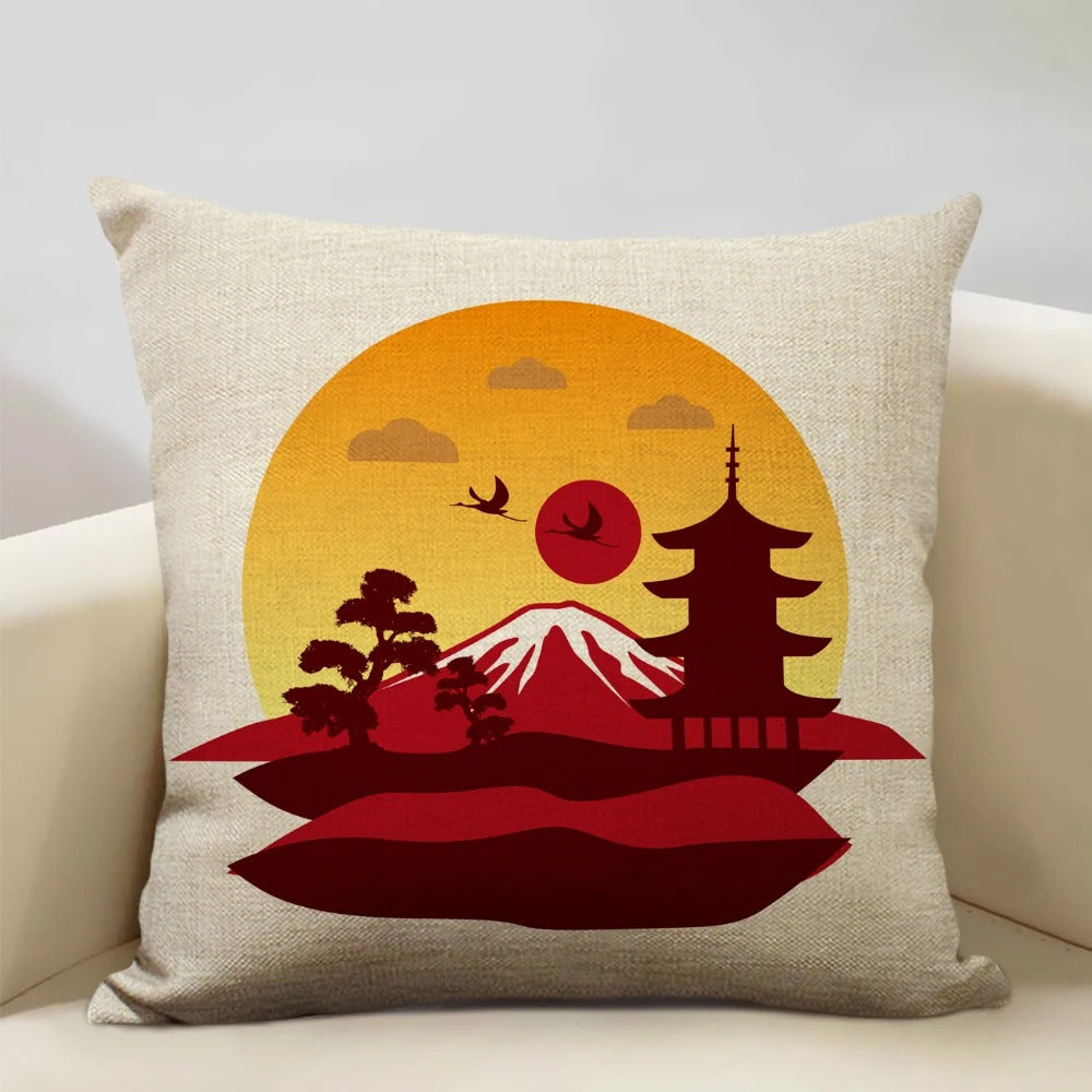 BeauRêve Kussenhoes met Mount Fuji - Japanse Stijl voor Elke Ruimte