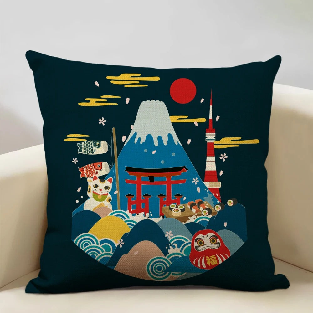 BeauRêve Kussenhoes met Mount Fuji - Japanse Stijl voor Elke Ruimte