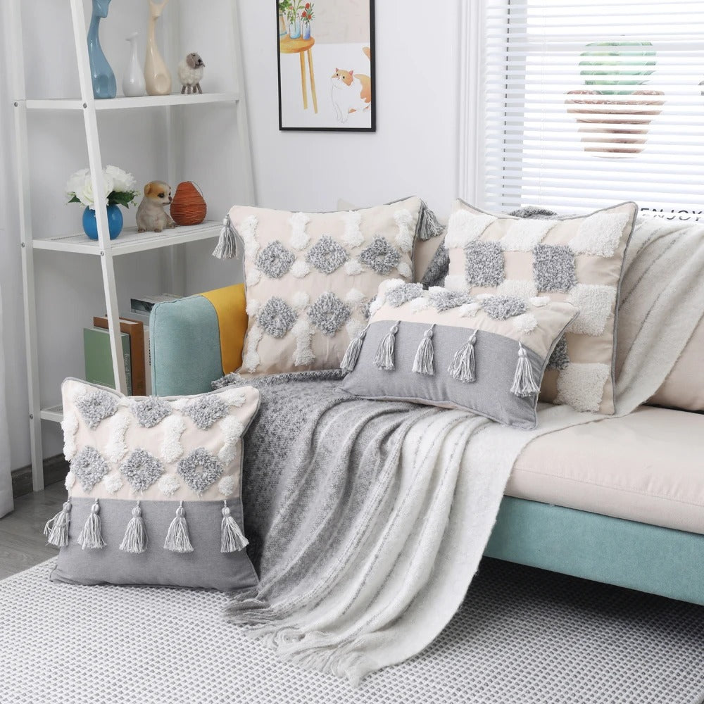 Boho Tufted Kussenhoes - Marokkaanse Flair voor Jouw Interieur