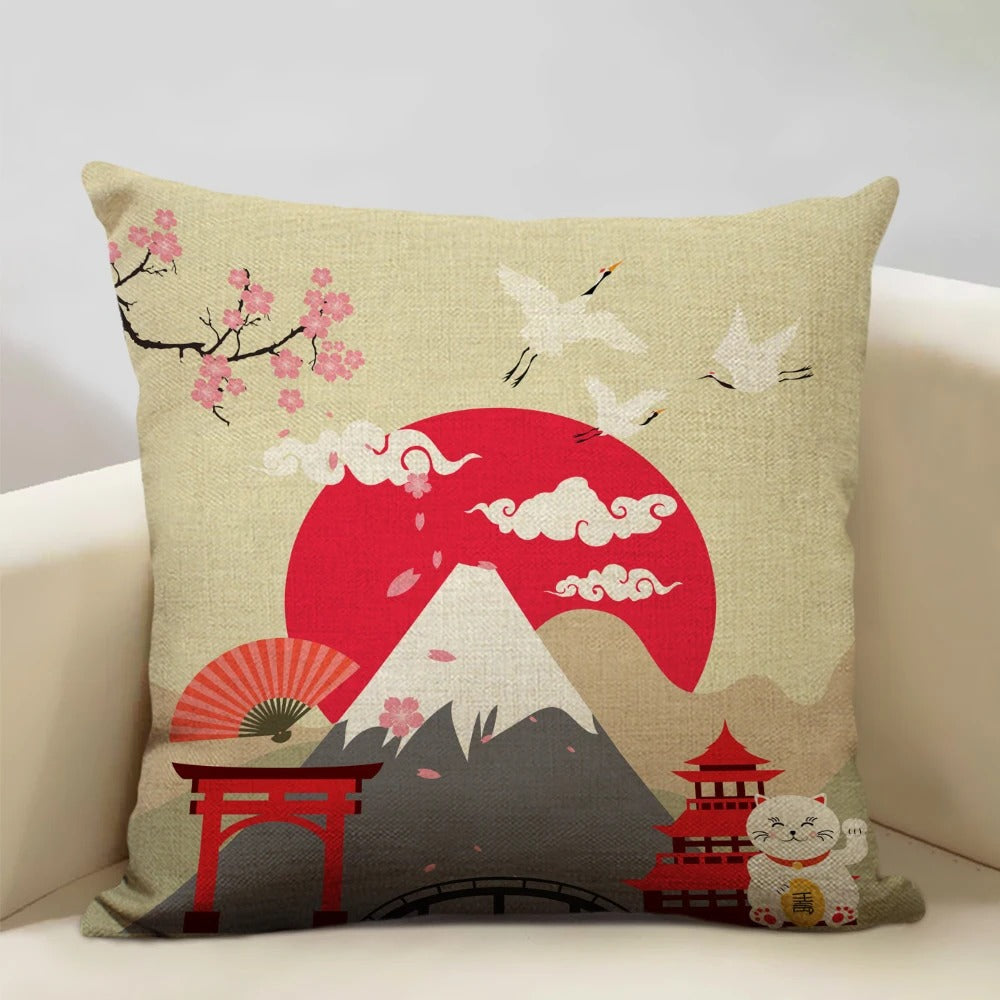 BeauRêve Kussenhoes met Mount Fuji - Japanse Stijl voor Elke Ruimte