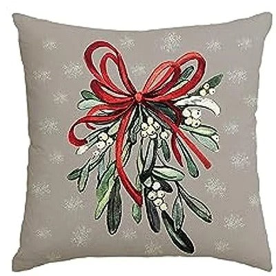 Kerst Kussenhoes - Festieve Kussenhoes met Kerstboom en Winterthema - Groen 45x45 cm
