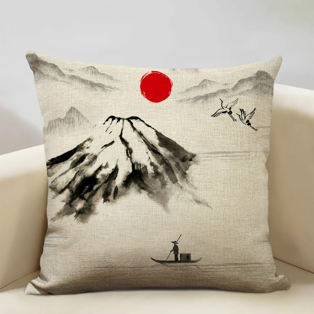 BeauRêve Kussenhoes met Mount Fuji - Japanse Stijl voor Elke Ruimte