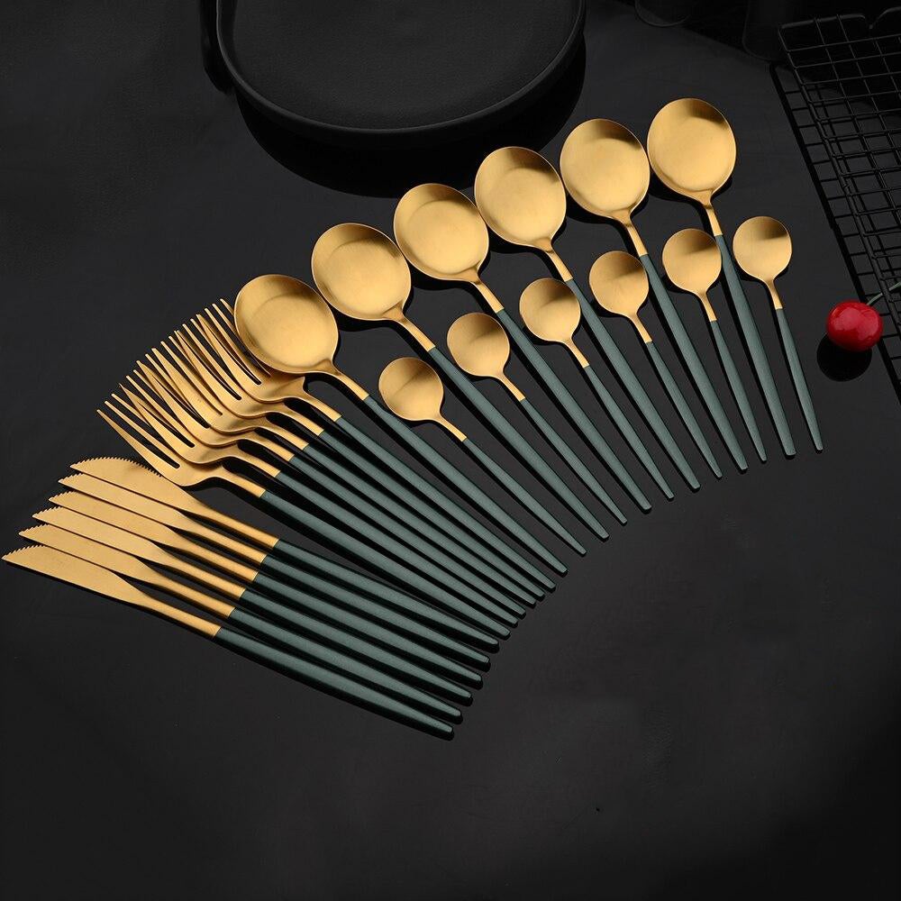 RoyalGlimmer Gouden Bestekset - Gouden Bestekset voor een Luxueuze Tafelsetting