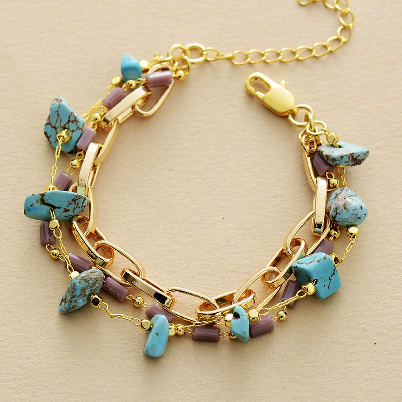 Isabelle Bracelet - Elegante Turkoois en Opaal