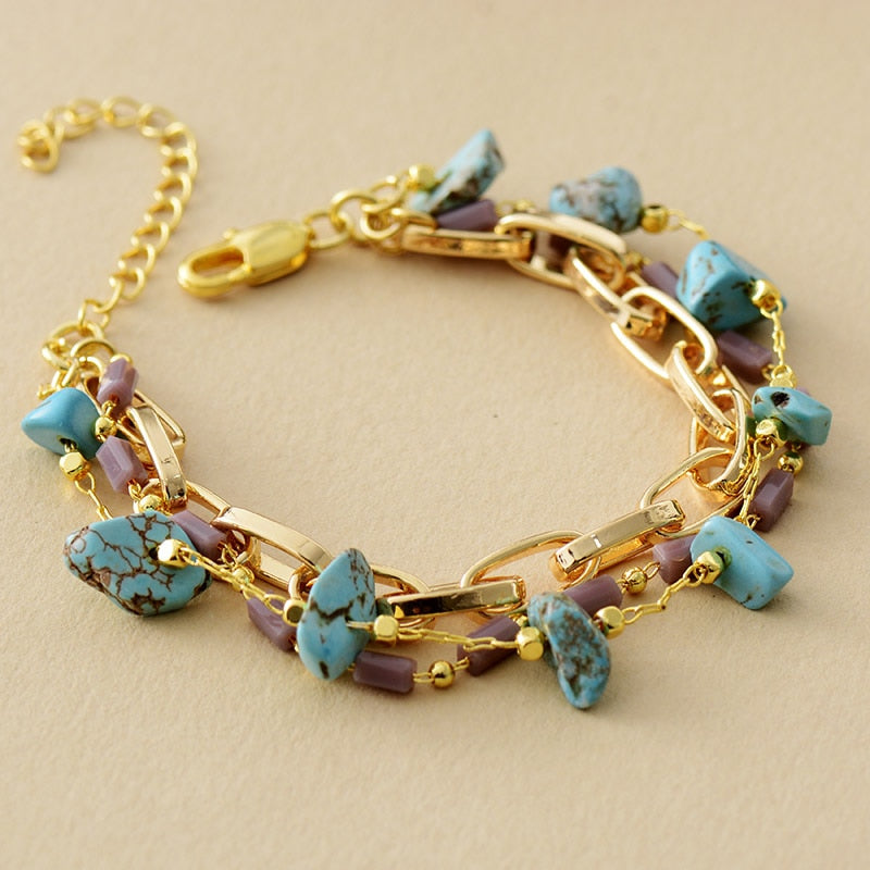 Isabelle Bracelet - Elegante Turkoois en Opaal