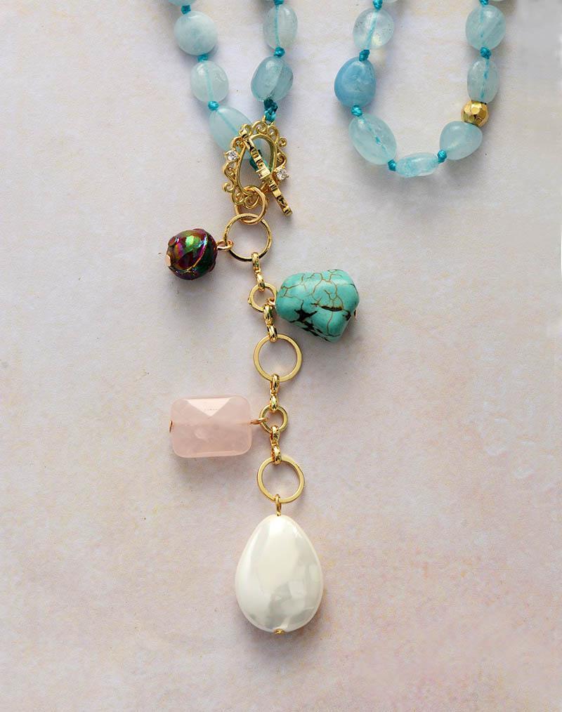 Maris Necklace – Elegante Oceaandruppel Mala Ketting