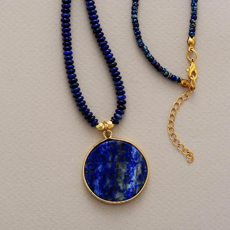 Lapis Charm Necklace – Elegante Ronde Ketting