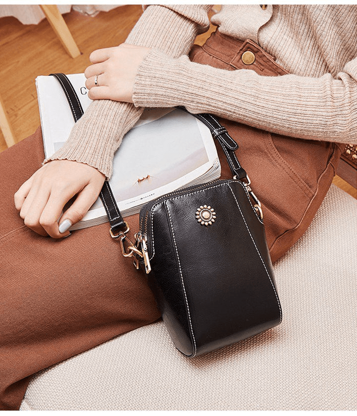 LeatherVibe - Elegante Leren Crossbody Tas