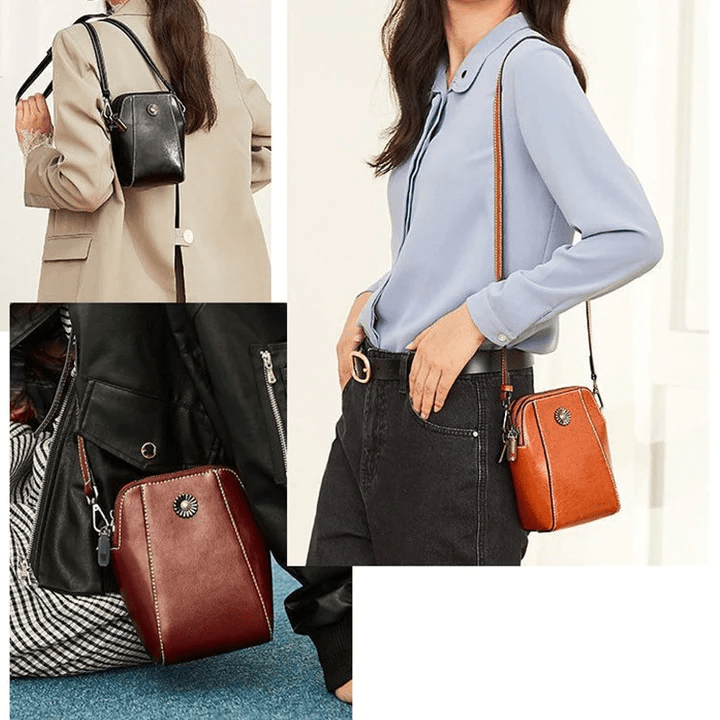 LeatherVibe - Elegante Leren Crossbody Tas