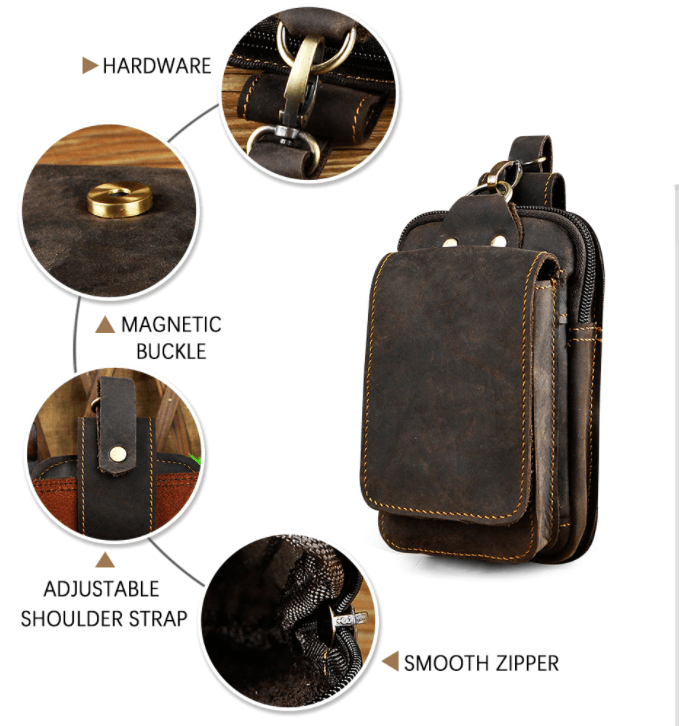 EliteGuard – Luxe Leren Heuptas voor Heren