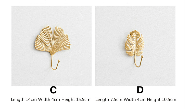 LeafLine - Luxe Gouden Blad Wandhaak voor Elke Interieur