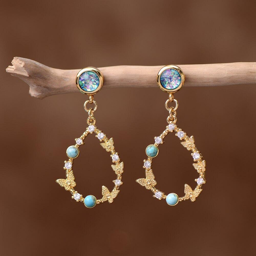 Elyra Earrings - Elegante Opaal Druppel Oorbellen