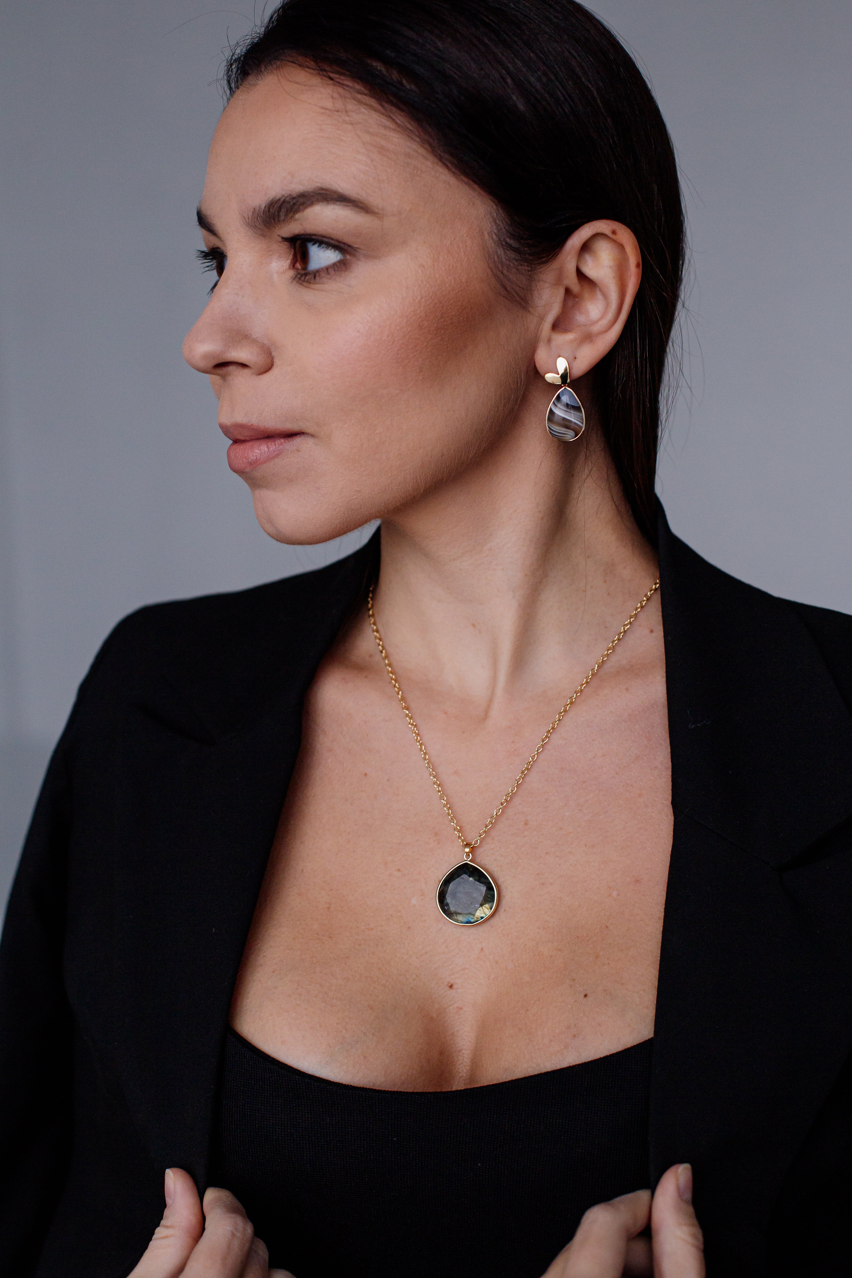 Labradorite Aura Necklace - Elegante Energie Sieraden