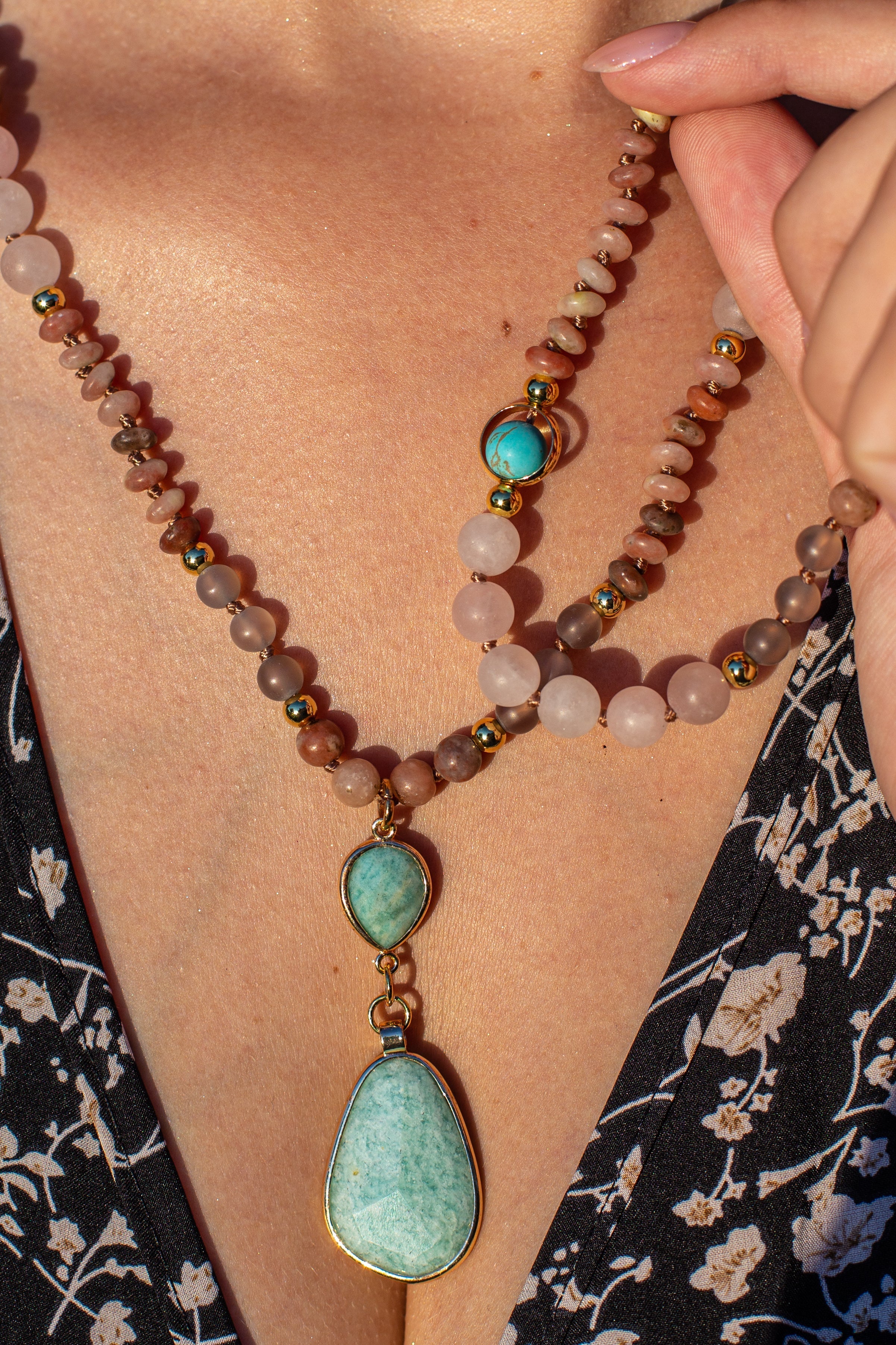 Aurielle Mala Ketting - Diep Reinigende Pastel Hanger