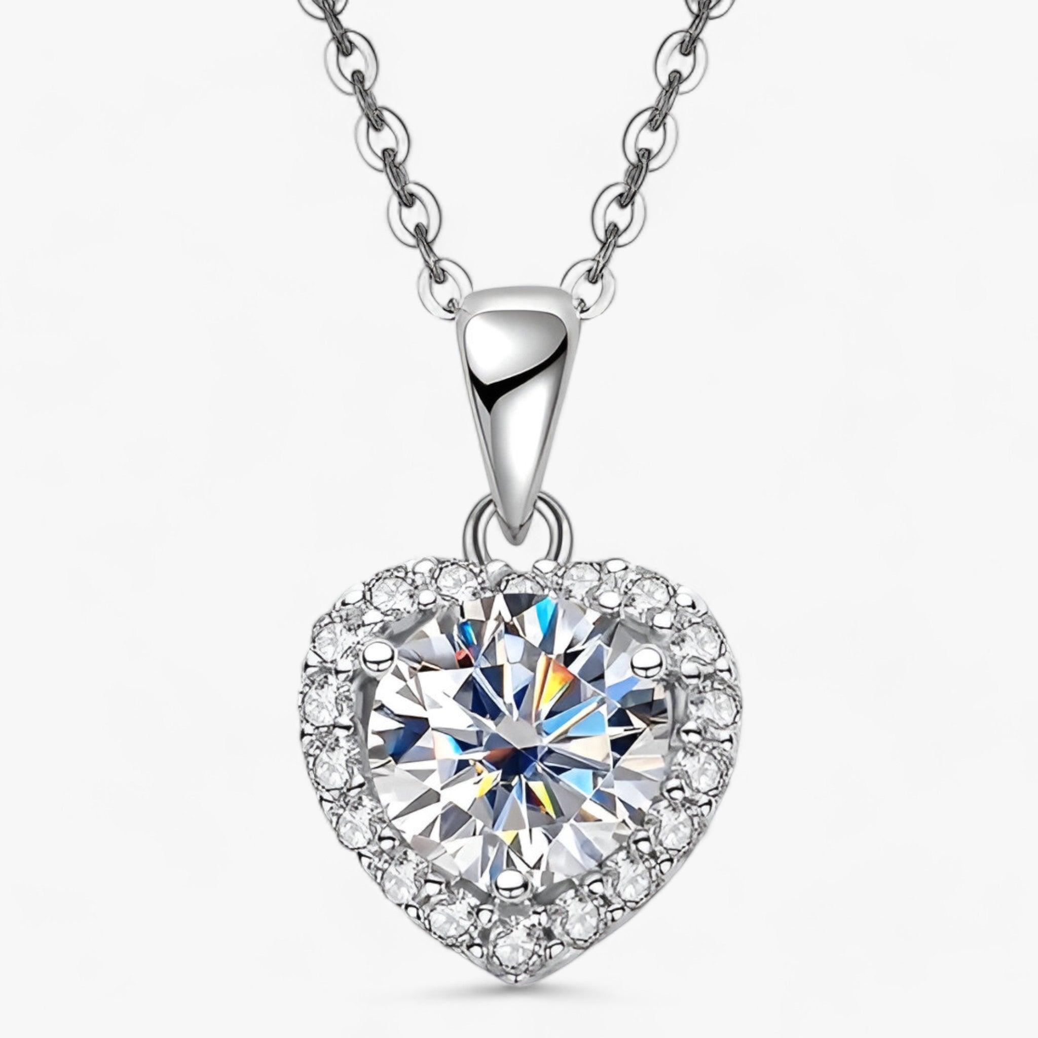 Amouria - Luxe Moissanite Hartvormige Hanger Ketting