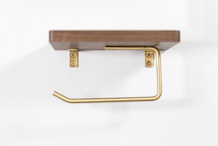 WoodNest - Stijlvolle Houten Toiletrolhouder met Opbergruimte